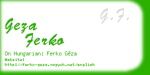 geza ferko business card